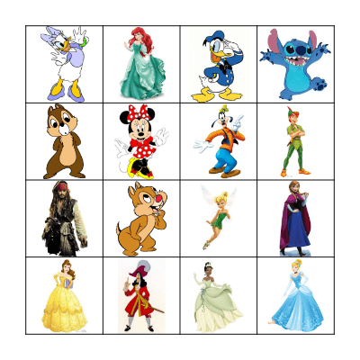 Disney Dream Bingo Card