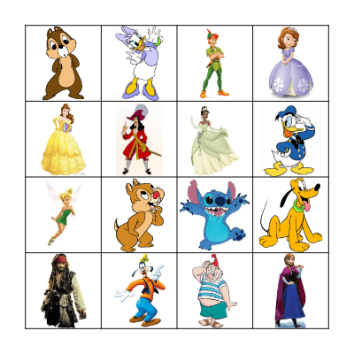 Disney Dream Bingo Card