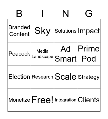 Buzzword Bingo Card