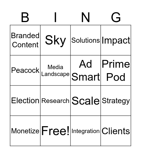 Buzzword Bingo Card