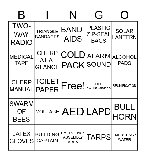 CHERP BINGO Card