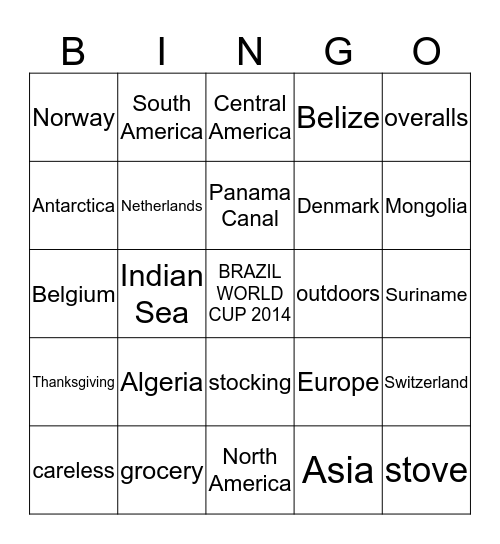 TODAY'S BINGO Card