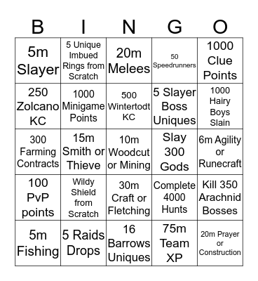 Clueless Bingo Card