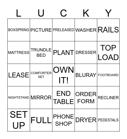 LUCKY DOG BINGO Card