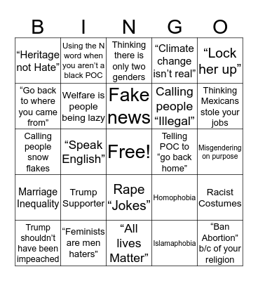 People I’m deleting in 2020 Bingo  Bingo Card