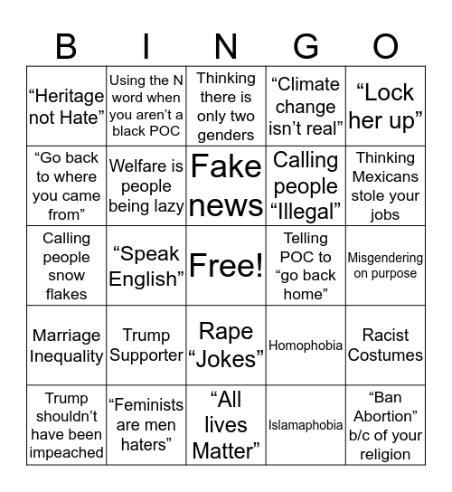 People I’m deleting in 2020 Bingo  Bingo Card