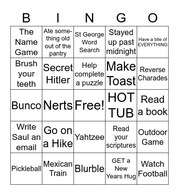 ST GEEZY NEW YEARS BASH 2020 Bingo Card