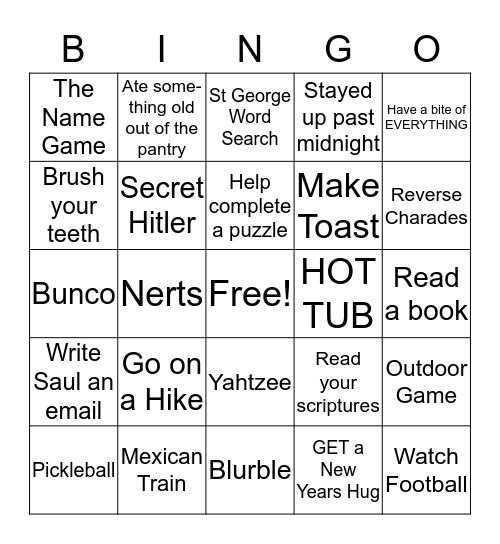 ST GEEZY NEW YEARS BASH 2020 Bingo Card
