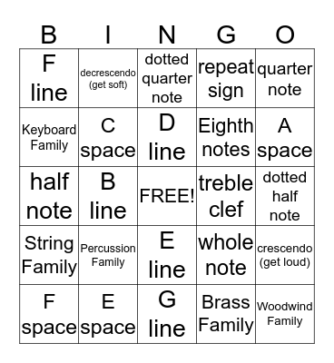 Music Review Bingo Card