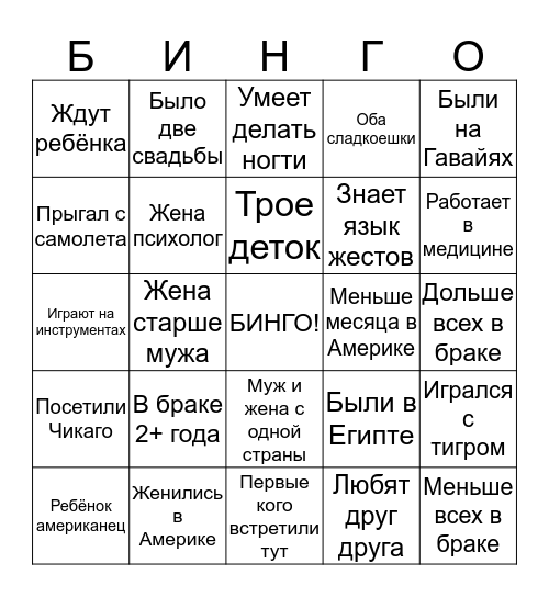 Бинго 2020 Bingo Card