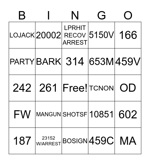 DISPATCH NEW YEARS BINGO Card