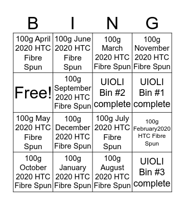 BUN-go #1 Bingo Card