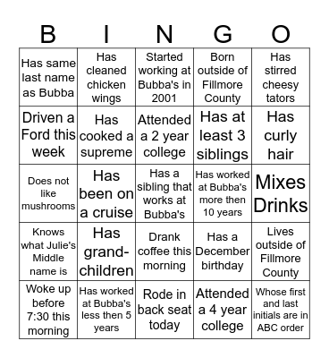 Bingo Card