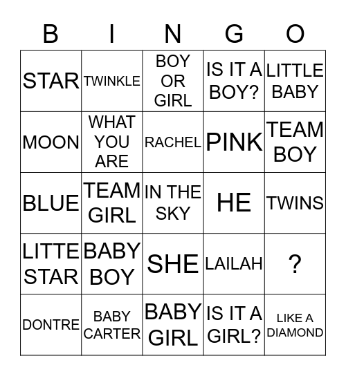 Little Bingo Card Bingo Card