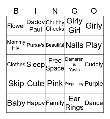 SOPHIES BINGO! Bingo Card