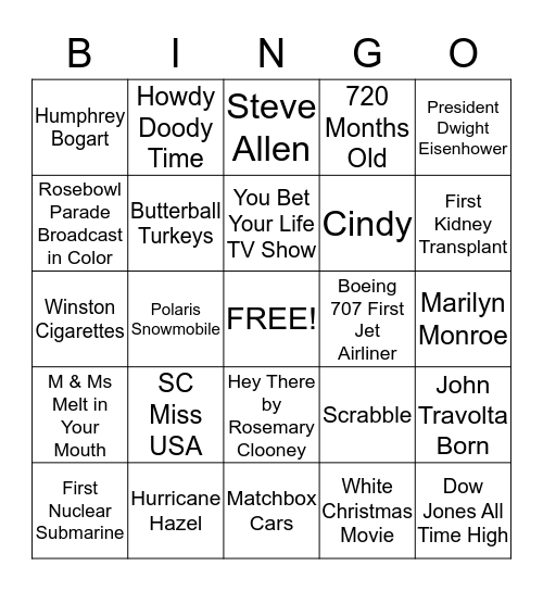Happy Birthday Bingo Card