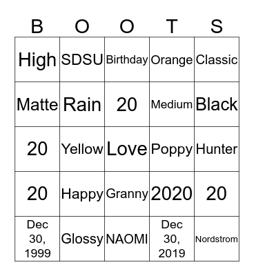 Happy Birthday Bingo Card