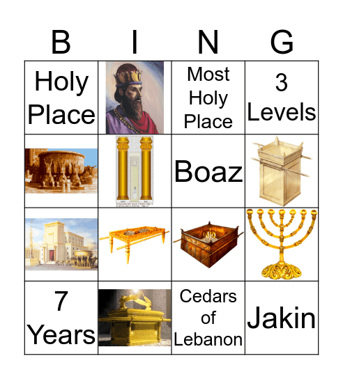 King Solomon's Temple Bingo Card