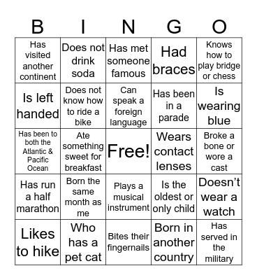 New Years Eve Bingo Card