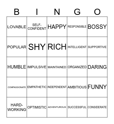 Dating Bingo Card
