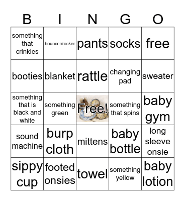 BABY  SHOWER Bingo Card