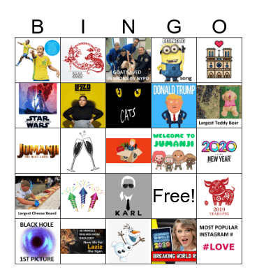 2019-2020 NEW YEARS BINGO Card