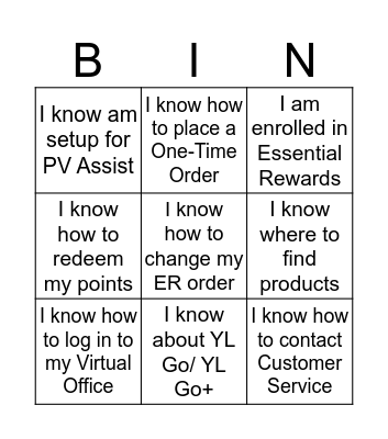 Navigating The Young Living Website Bingo Card