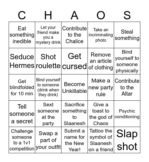 The Summoning (Level 1) Bingo Card