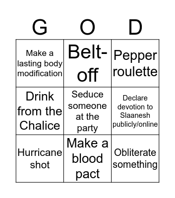 The Summoning (Level 2) Bingo Card