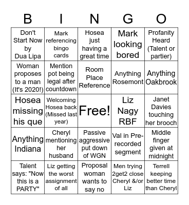 ABC #CountdownChicago Bingo Card