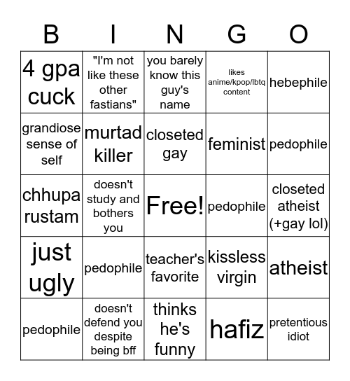 FAST UNIVERSITY STUDENT BINGO Card