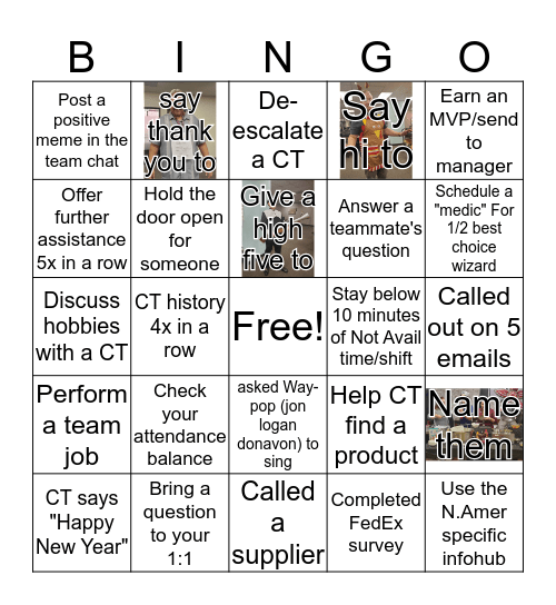 January Bingo Card