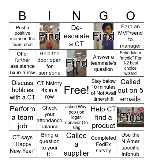 January Bingo Card