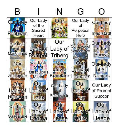 Our Lady Bingo Card