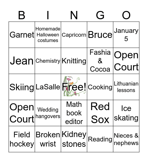 Cathy's Birthday Bingo Card