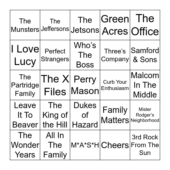 Total-Quiz.com Presents Radio Bingo: TV Theme Edition Bingo Card