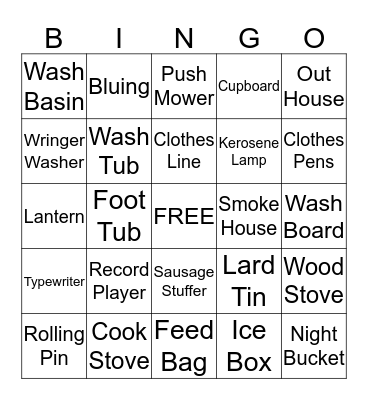MEMORIES Bingo Card