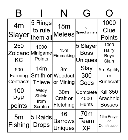Clueless Bingo Card