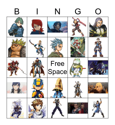 Favorite Character Bingo Card