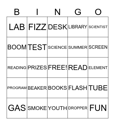 FIZZ, BOOM, READ! Bingo Card