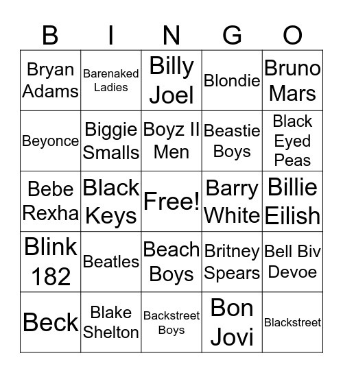 BINGO  Bingo Card