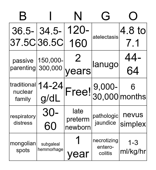 Bingo Card