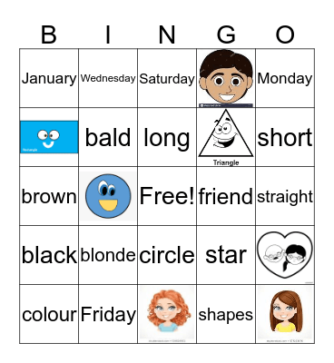 shapes Bingo Card
