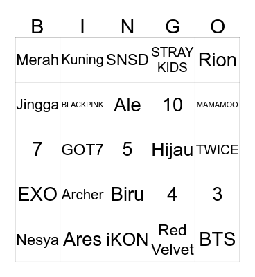 Hawa punya Bingo Card