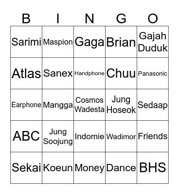 SPOTIFLYING Bingo Card