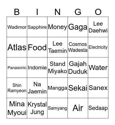 EOJIN Bingo Card