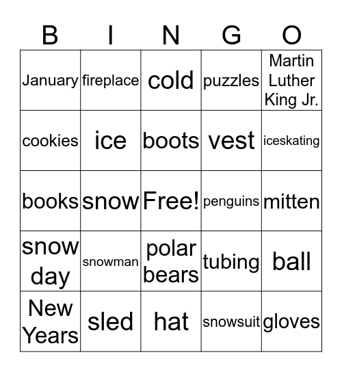 January Bingo Card