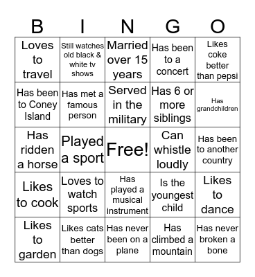 Find Someone Who... Bingo Card