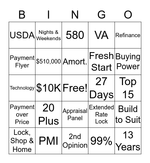 2020 Vision with HSL Bingo Card