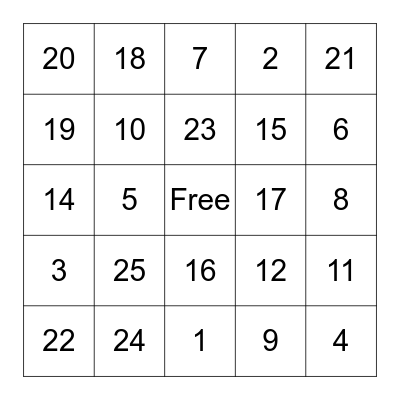 Bingo @ Gift of Love Bingo Card